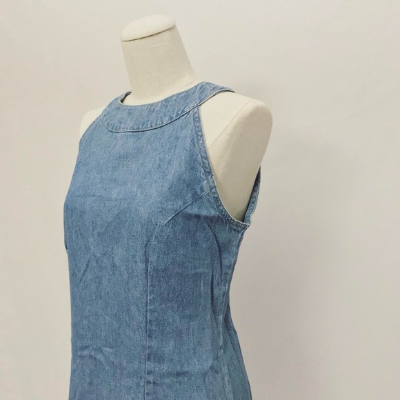 vintage | xhilaration 90s y2k denim sleeveless tunic jumper mini dress | sz m - Picture 4 of 5